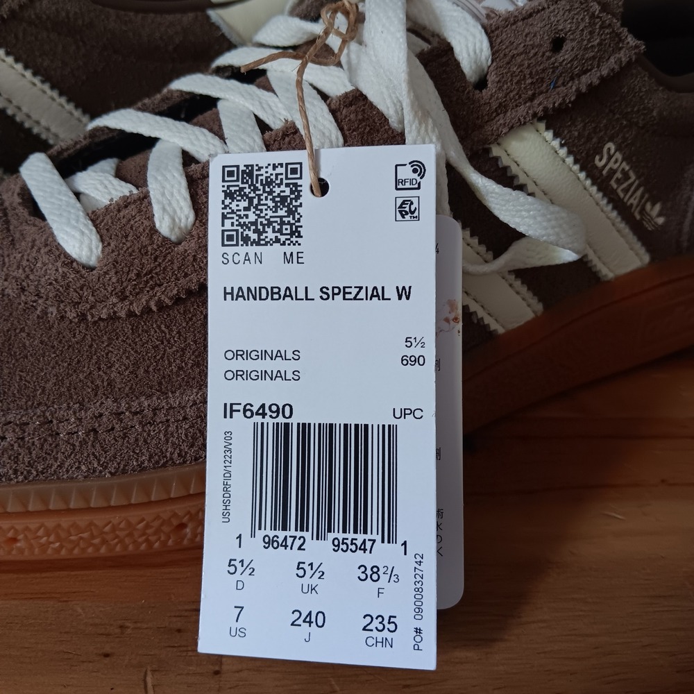 Adidas Handball Spezial W Womens 7 Brown New IF6490 Earth Strata Gum Suede Sneak - Picture 6 of 11